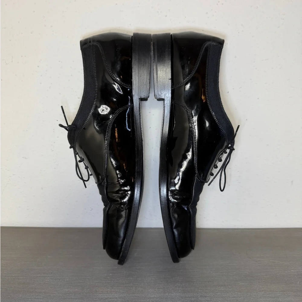 Vintage 80s Cole Haan Made in Italy Black Patent Leather Dress Shoes Size 11.5 D